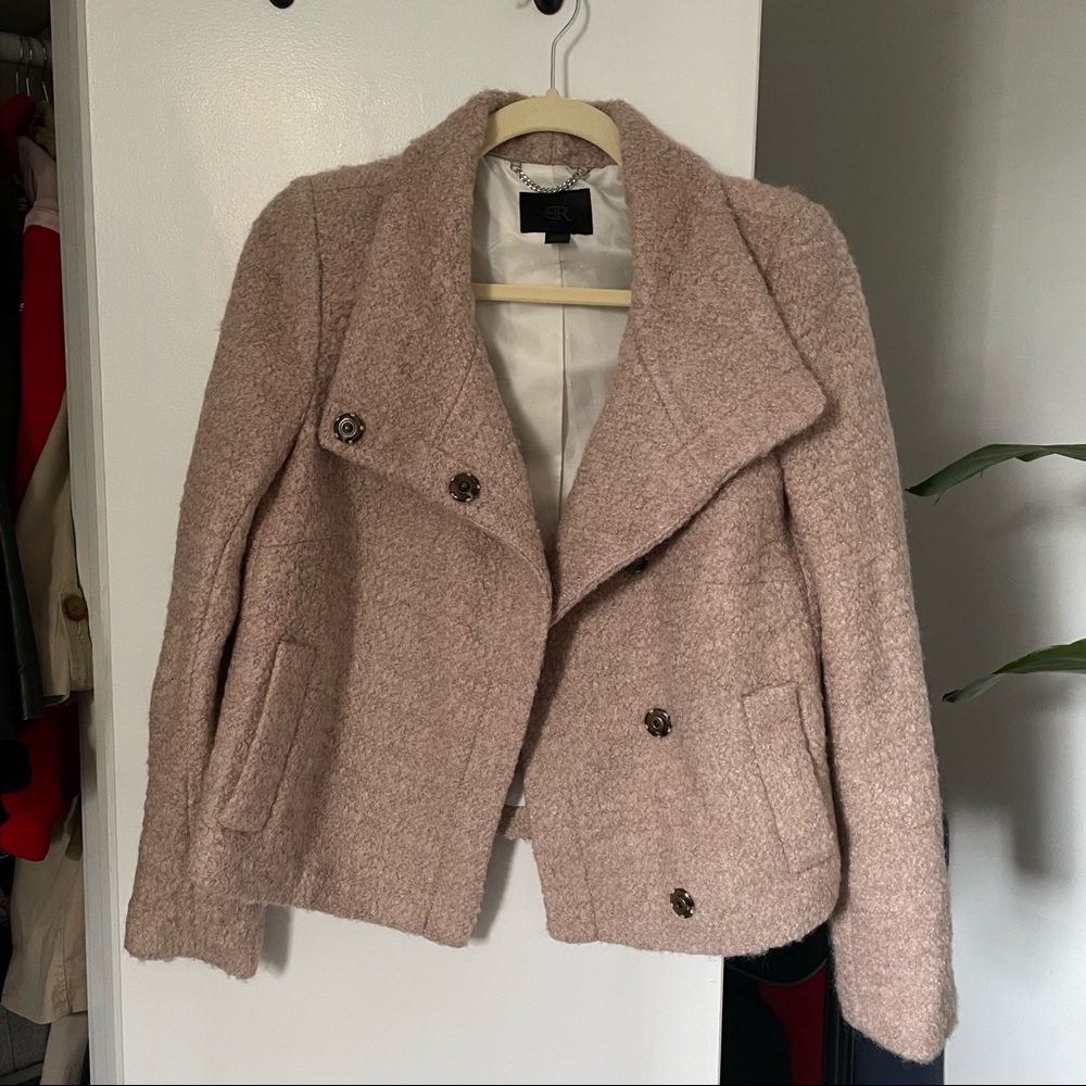 Pink cropped wool jacket